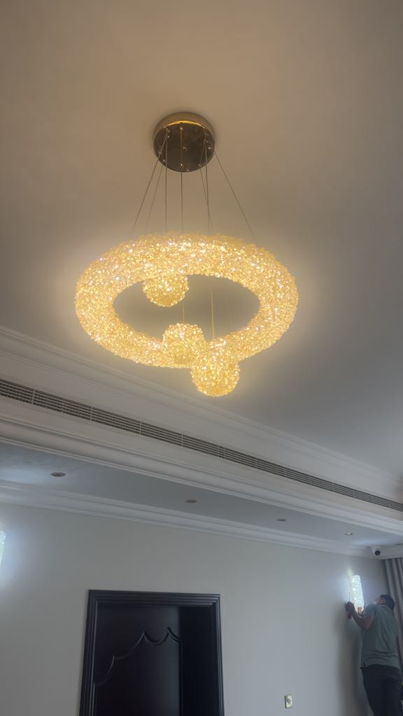 Abstract golden sparkling chandelier